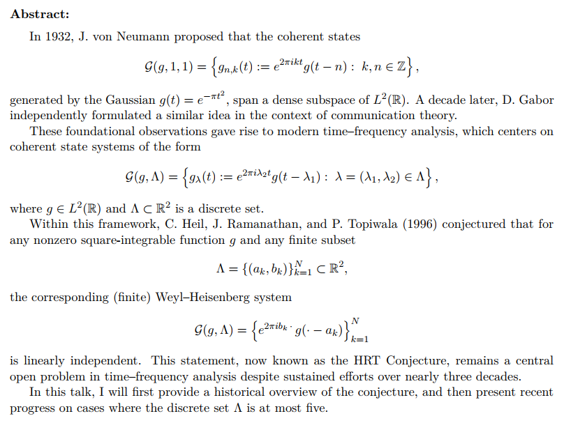 Okoudjou, Kasso Akochaye 演講摘要