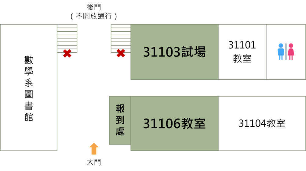 數學館位置圖 數學系館試場位置圖
